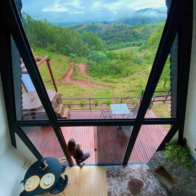 Cabana Raizes: A-Frame Com Vista Para As Montanhas Villa Baependi Exterior photo